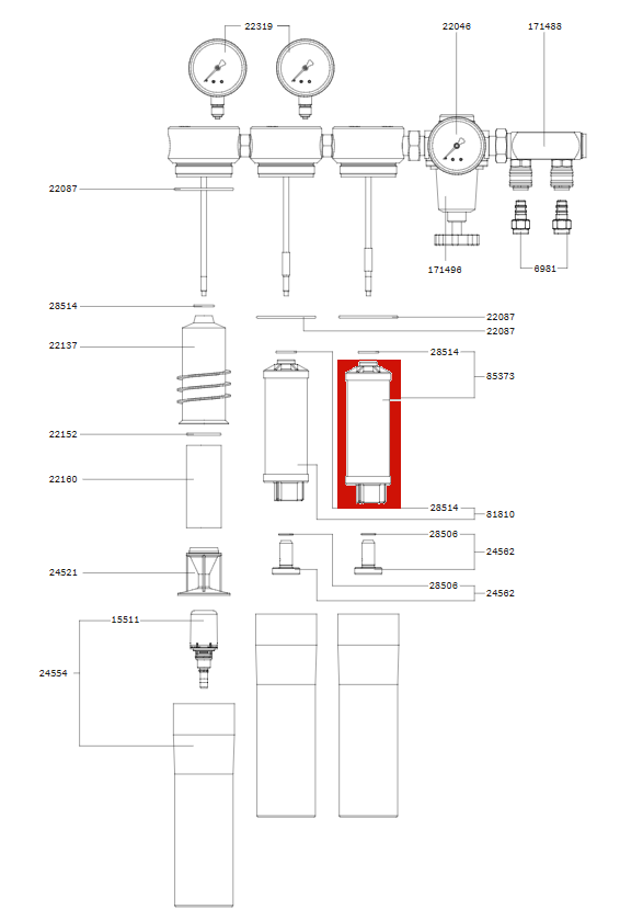 Cartucho de carbón activado SATA para filtros SATA Series 200, 300 y 400