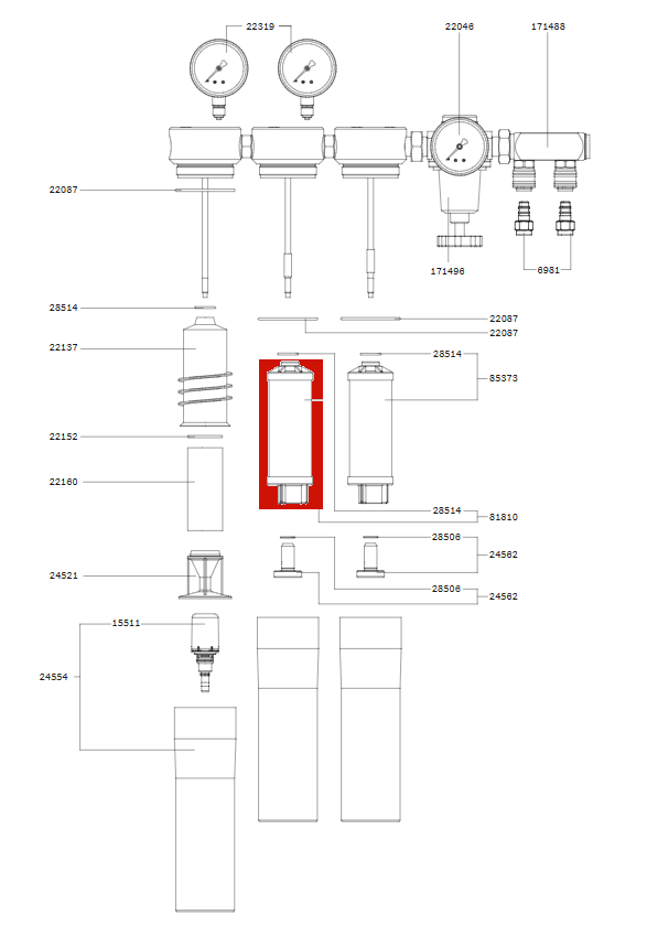 Cartouche filtrante fine SATA pour filtres SATA séries 200, 300 et 400