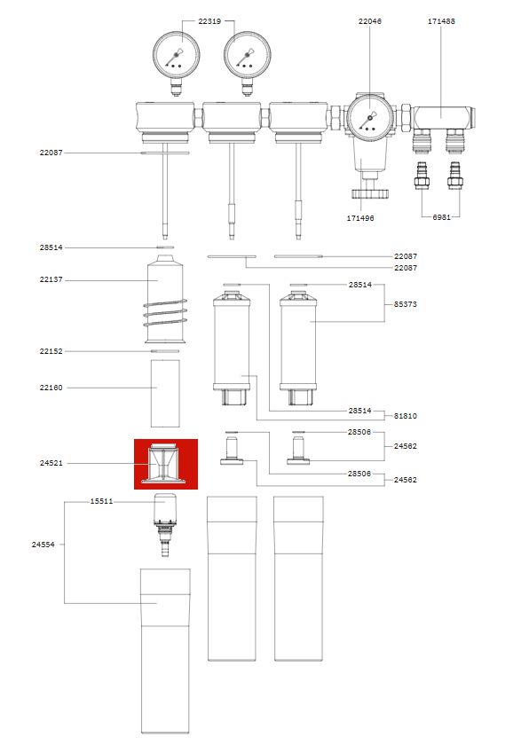 Retenedor de condensado SATA con junta tórica para filtros SATA series 200, 300, 400 y 500