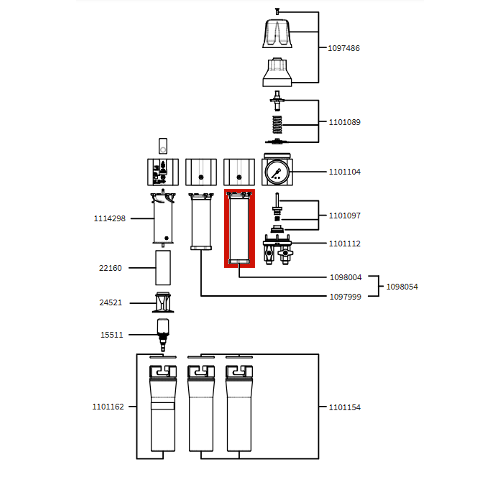 Cartouche de charbon actif SATA pour filtre SATA série 500