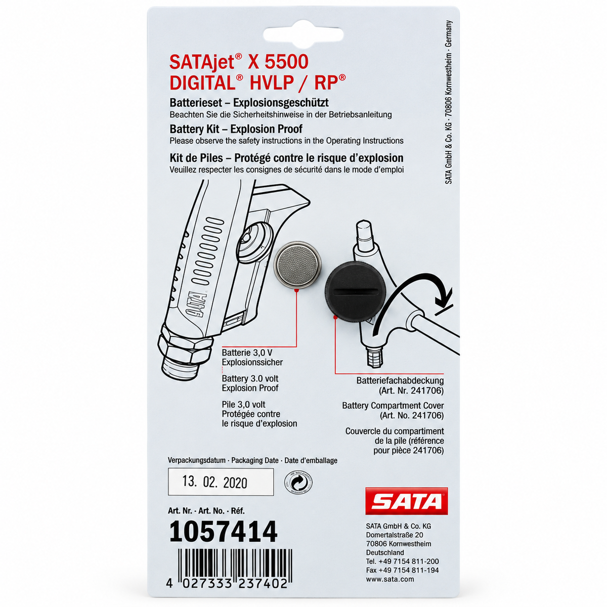 Battery kit for SATAjet X 5500 DIGITAL