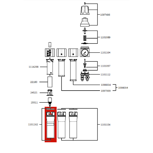 Manchon de filtre SATA avec vanne de décharge automatique pour filtre SATA série 500