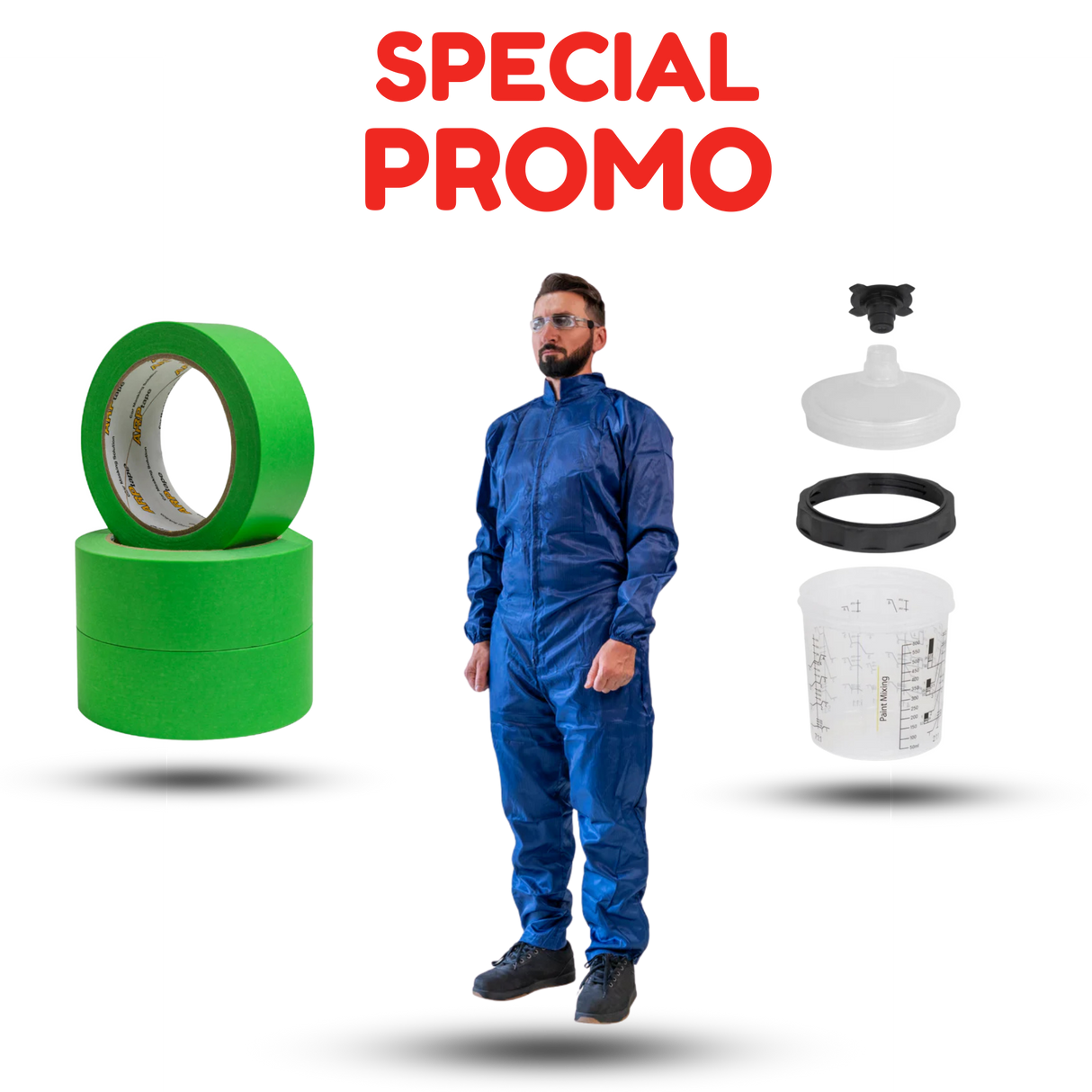 Cinta de enmascarar Arp 1'5'' CAJA DE 24 piezas y VASO PPS 650ML CAJA DE 50 piezas MONO GRATIS