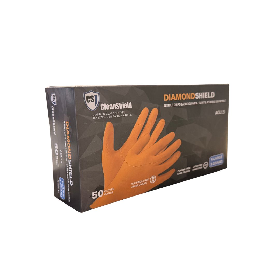 CleanShield DiamondShield Orange Nitrile Disposable Gloves 50/Box