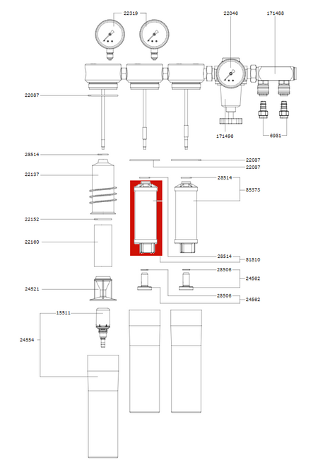 Cartouche filtrante fine SATA pour filtres SATA séries 200, 300 et 400