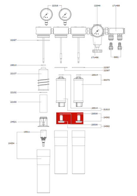 Adaptateur SATA, cpl. avec joint torique pour filtres SATA séries 200, 300 et 400