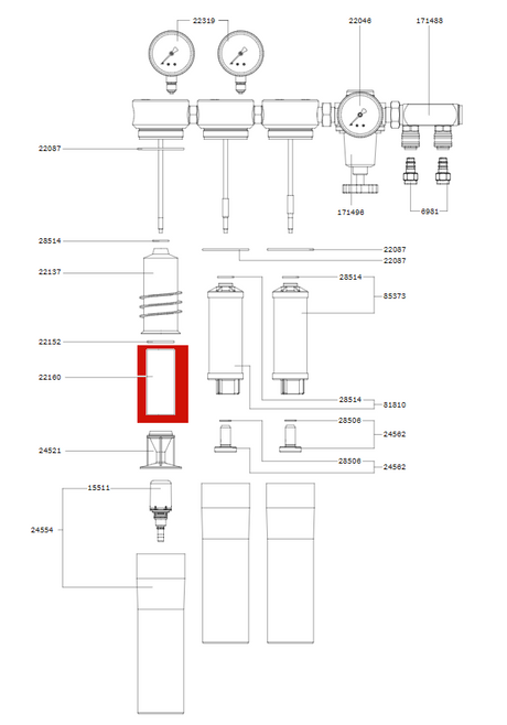 Filtre fritté SATA pour filtres SATA séries 100, 200, 300, 400 et 500