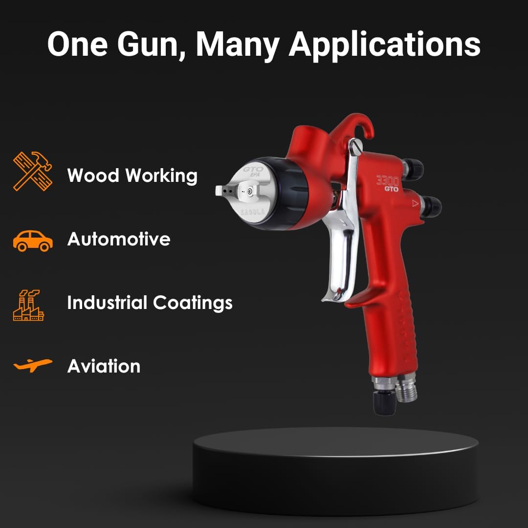 Sagola 3300 GTO Gravity Spray Gun + CUP + Regulator RC2