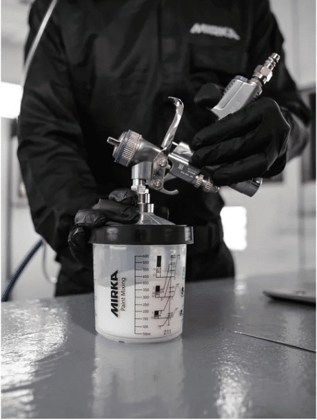 Système de godet de peinture MIRKA avec couvercle filtrant de 125 µm
