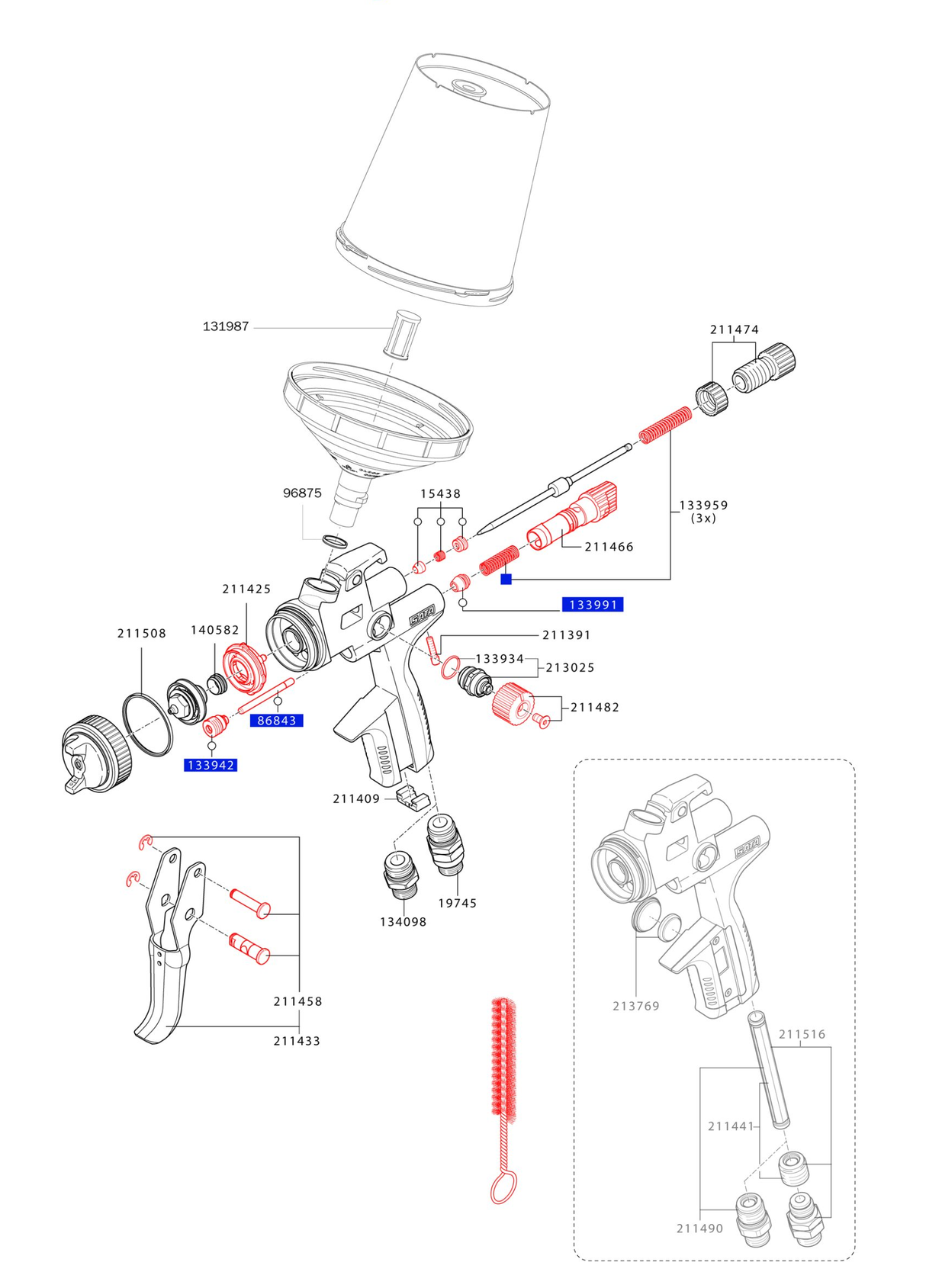 SATA Repair Kit for Spray Guns